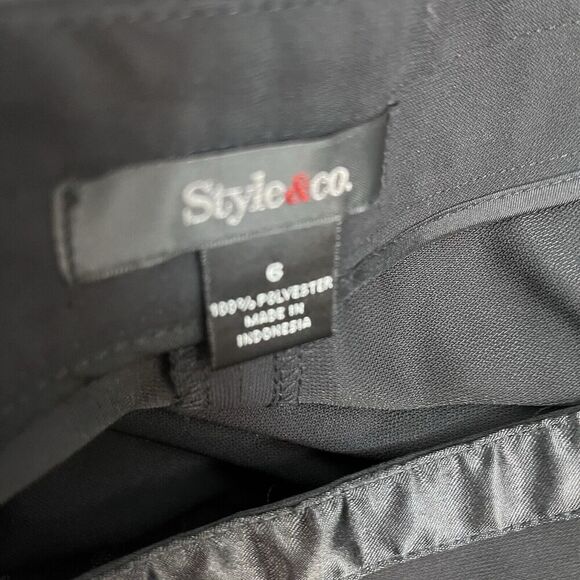 Studio & Co Skirt size 6 Black Knee Flared A Line Modest Stretch Career Church - Picture 9 of 9